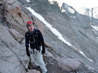 Climbing on a mountain
